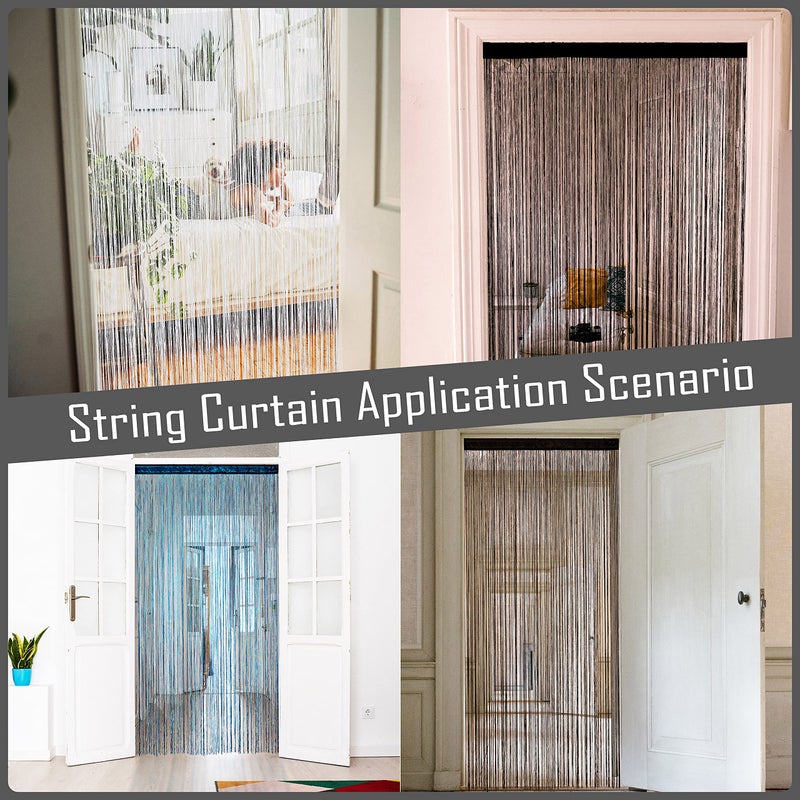 YaoYue Doorway String Curtain Door Curtains Boho Hippie Hanging Patio Tassels Screen Room Decor Bedroom Wall Window Closet Kitchen Living Room Fringe Divider Panel Laundry Room(39?110in/100?280cm  Grey) - Image 4